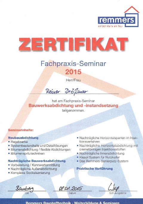 Remmers Seminar RD